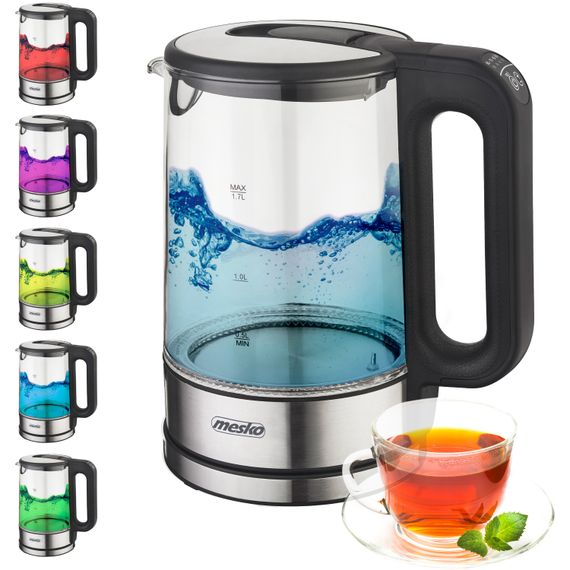 Електрочайник Mesko MS 1301 black 1850-2200Вт/ 1.7л/ скло/ встановлення температури | Зображення 3