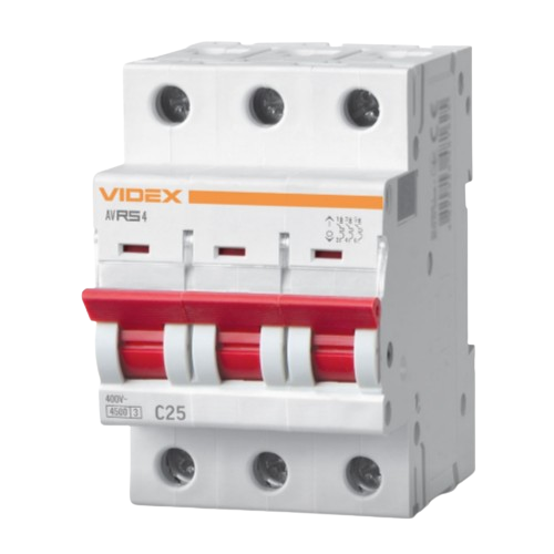 Автоматичний вимикач 3P 25А 4,5 kA VF-RS4-AV3C25 Resist Videx