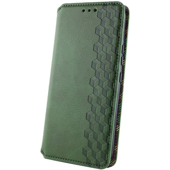 Кожаный чехол-книжка GETMAN Cubic (PU) для Samsung Galaxy S24+ Зеленый | Зображення 3
