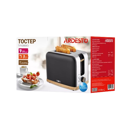 Тостер 800W чорний T-F420BWD Ardesto | Зображення 5