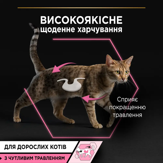 Вологий корм PRO PLAN Adult Delicate для дорослих котів із чутливим травленням, океанічна риба 86г | Зображення 3