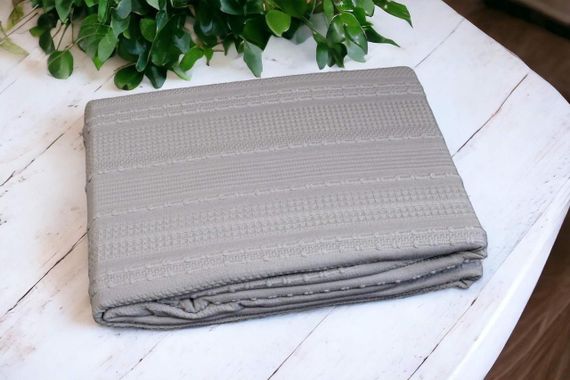 Вафельная Простынь-покрывало First Choice Sole 220×240 см. Gri | Зображення 1