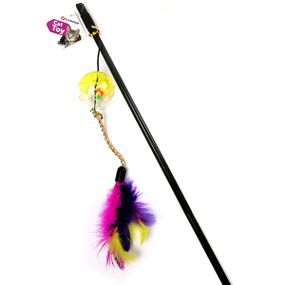 Іграшка для котів Flamingo Dangler Frizz Ball&Feathers, 50 см