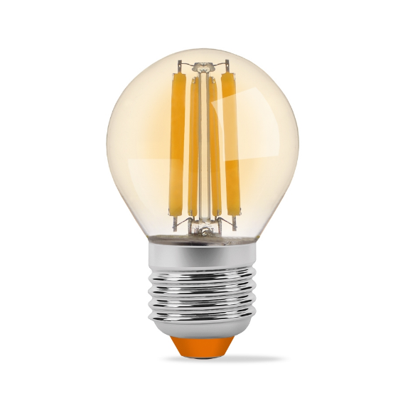 Лампа G45 6W E27 2200К 220V Filament A LED Videx | Зображення 1