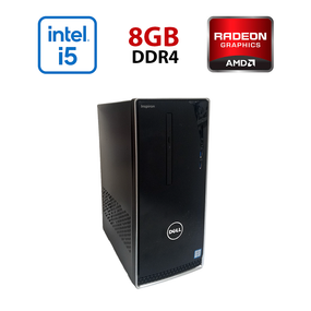 Ігровий ПК Dell Inspirion 3668 Tower / Intel Core i5-7400 (4 ядра по 3,0 - 3,5 ГГц) / 8 ГБ DDR4 / 256 ГБ SSD / AMD Radeon R9 350, 2 ГБ GDDR5, 128-біт / Wi-Fi+Bluetooth / DVD / Win 10 Home Lic б/в