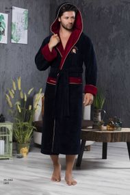 Чоловічий халат 2865 Nusa, темно-синій 2XL