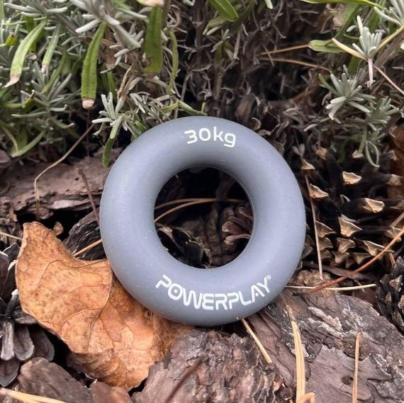 Еспандер кистьовий силіконовий Паверплей PP-4324 Hand Grip Ring X-Hard 30 кг. Сірий | Зображення 4