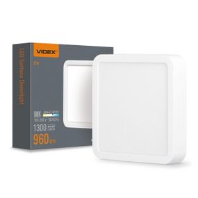 Світлодіодний світильник накладний квадрат VIDEX 12W 5000K White