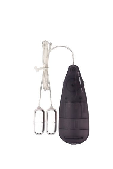Вібропулі сріблясті Chisa Hi-Basic Double Play Bullets Vibrator з чорним пультом управління Sex Aura | Зображення 1
