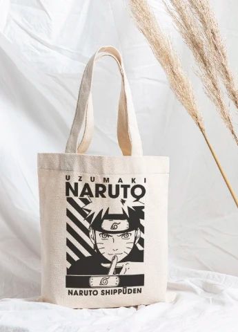 Еко сумка шопер Мерч Крафт Дизайн 34х38см ручка 60см з принтом аніме Naruto Uzumaki