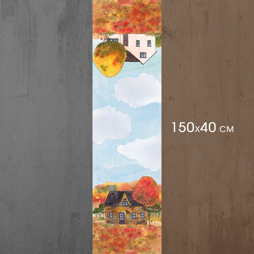 Доріжка на стіл Осінь у місті 150x40 см (DR__23S005) | Зображення 1
