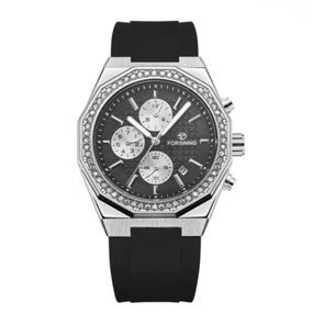 Наручний механічний годинник Forsining 8314 Black-Silver