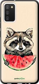 Чохол на Samsung Galaxy A02s A025F Єнотик з кавуном "4605b-2203-2448"