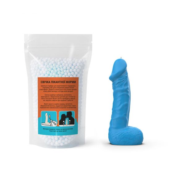 Свічка у формі члена Чистий Кайф MEDIUM Blue Sex Aura | Зображення 3