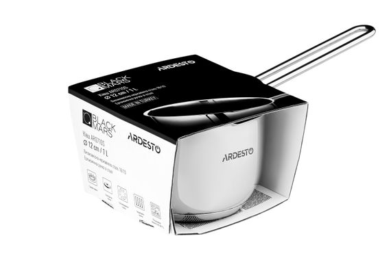 Ковш Ardesto BLACK MARS, 1 л, нержавеющая сталь (AR0710S) | Зображення 1