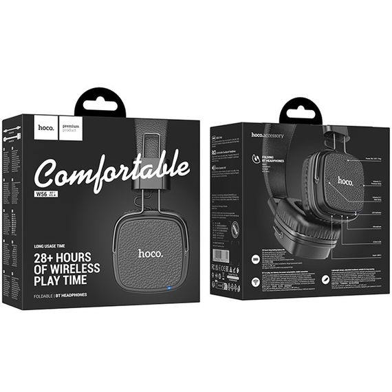 Накладні бездротові навушники Hoco W56 Earl Black | Зображення 5