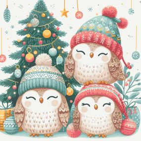 Картина по номерам "Рождественские совята" 11586-AC 40х40 см