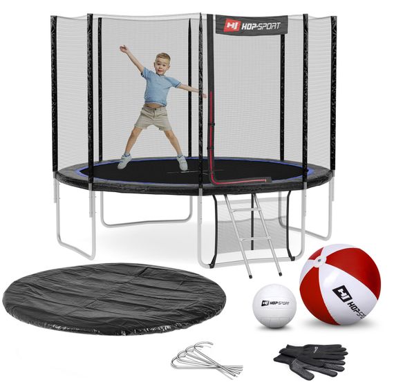 Батут Hop-Sport 10ft (305см) чорно-синій з зовнішньою сіткою (4 ноги) | Зображення 2