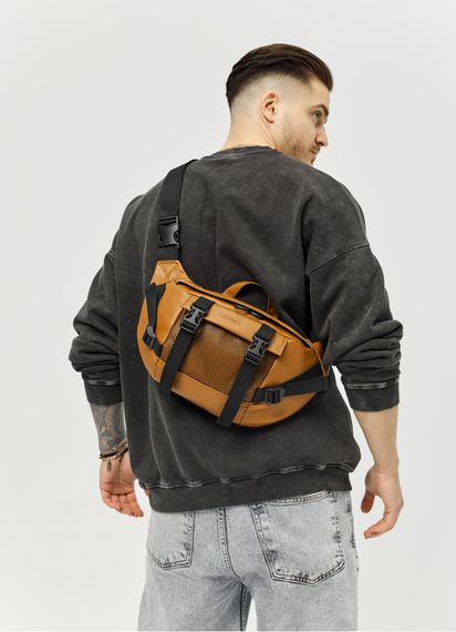 Велика чоловіча сумка бананка Sambag DynamicDart руда 38 × 21 × 7 см (80411121m) | Зображення 1