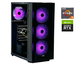 Ігровий ПК Aura Tower / AMD Ryzen 5 3600 (6 (12) ядер по 3.6 - 4.2 GHz) / 16 GB DDR4 / 480 GB SSD / nVidia GeForce RTX 3050, 8 GB GDDR6, 128-bit / 600W