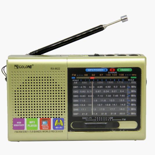 Портативная колонка радио MP3 USB Golon RX-6622. EI-656 Цвет: золотой | Зображення 1