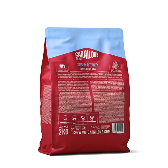 Сухий корм із лососем та індичкою для стерилізованих котів Carnilove Active Salmon & Turkey Sterilised, 2 кг | Зображення 1