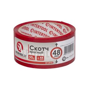 Скотч червоний 48 мм*50 м*44мкм INTERTOOL KT-09151