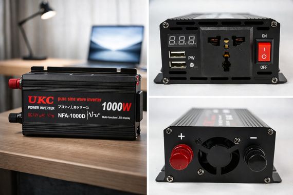 Преобразователь напряжения 12V-220V UKC 1000 Вт с чистой синусоидой / автомобильный инвертор 12 В в 220 В с цифровым дисплеем и USB выходом | Зображення 4