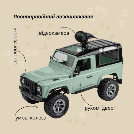 Машинка OTAMANKO 4x4 повнопривідний позашляховик з камерою зелений | Зображення 1