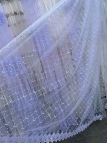 Тюль ромб, гардини, білий однотонний фатин з вишивкою для спальні, вітальні, дитячої