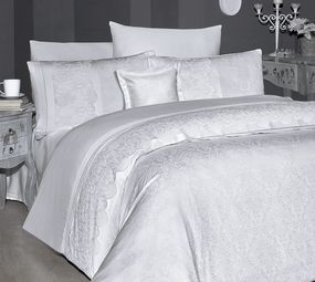 Комплект постельного белья First Choice Vip Satin Moonlight 200x220 см Hillary White