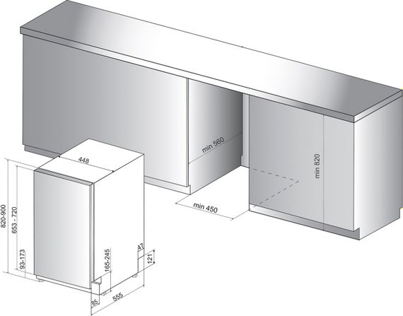 Посудомийна машина Whirlpool вбудована WSIC3M27C | Зображення 1