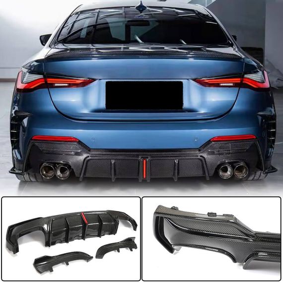 Дифузор заднього бампера V3 (для G22/G23 M-Sport, Карбон) для BMW 4 серія G22/23/26 2020- рр