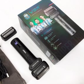 Бездротова електробритва для бороди VGR V-368, Портативна бритва, Акумуляторна бритва для чоловіків KE-90