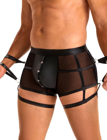 Чоловічі труси напівпрозорі Star Night з обмежувачами для рук, чорні, M Sex Aura | Зображення 2