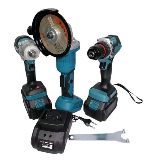 Набір інструментів 3 в 1 9713, шурупокрут, гайковерт, кутова шліфмашина | Зображення 2