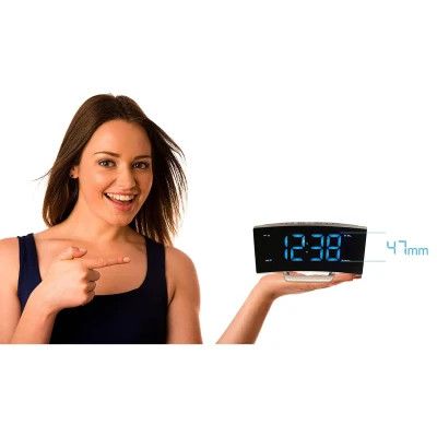 Настільний годинник Technoline WT460 Blue LED з радіо Black/Silver (DAS301824) | Зображення 4