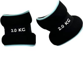 Обтяжувачі EasyFit 2 х 2 кг для ніг та рук Чорні з блакитним (EF-1020-BE)