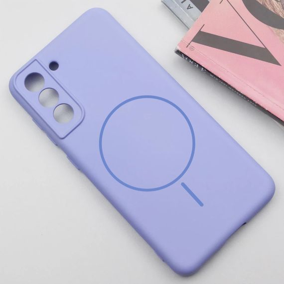 Чохол Silicone Cover Lakshmi Full Camera (AA) with MagFit для Samsung Galaxy S21 FE Бузковий / Dasheen | Зображення 1