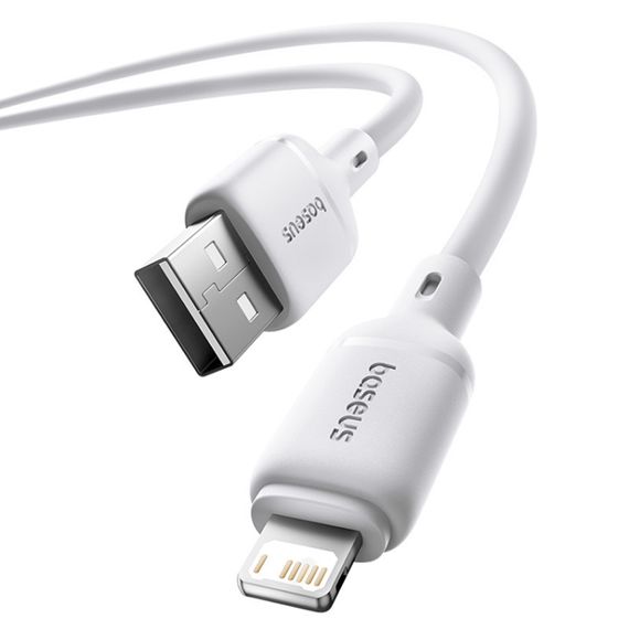 Дата кабель Baseus Silky Series OS Fast Charging USB to Lightning 2.4A (1m) (P1037770) Moon White | Зображення 3