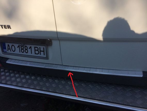 Накладка на бампер задній МАТОВИЙ (Omsa, нерж.) для Mercedes Sprinter 2006-2018 рр | Зображення 1