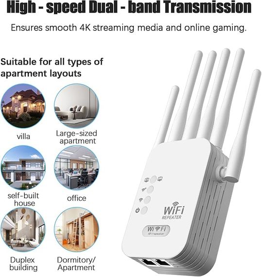 Мощный Wi-Fi ретранслятор 2.4G с 6 антеннами / маршрутизатор / усилитель вай фай сигнала | Зображення 3