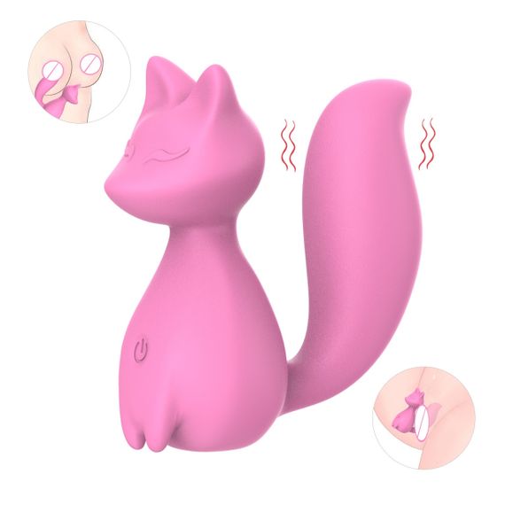 Міні-вібратор кліторальний Every Night Toys Doris у формі лисиці світло-рожевий, 10 режимів вібрації Sex Aura