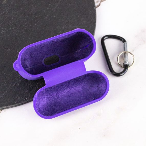Силиконовый футляр с микрофиброй для наушников Airpods Pro Фиолетовый / Ultra Violet | Зображення 3