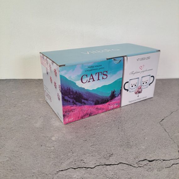 Набір чашок CATS (2 ШТ) VТ-5305-250 з подвійним дном 250 мл VITTORA | Зображення 5