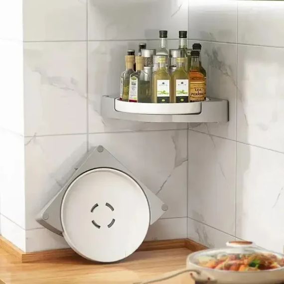 Кутова обертова полиця  для ванної кімнати Multi Functional Rotational Tray | Зображення 3