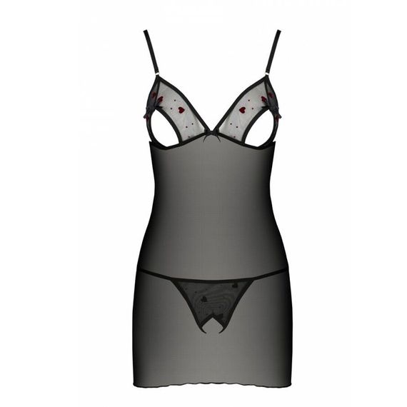 Сорочка з вирізами на грудях + стрінги LOVELIA CHEMISE black - Passion, S/M | Зображення 4