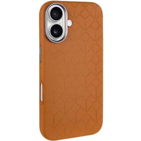Шкіряний чохол Carved with MagSafe для Apple iPhone 16 (6.1") Orange