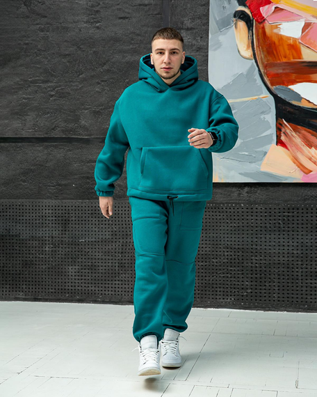 Костюм оверсайз зима преміум бірюза M