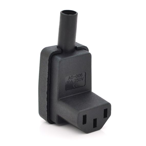 Триконтактний роз'єм IEC320 C13 (кутовий 90°) мама,250V,10A,під пайку Q50/500